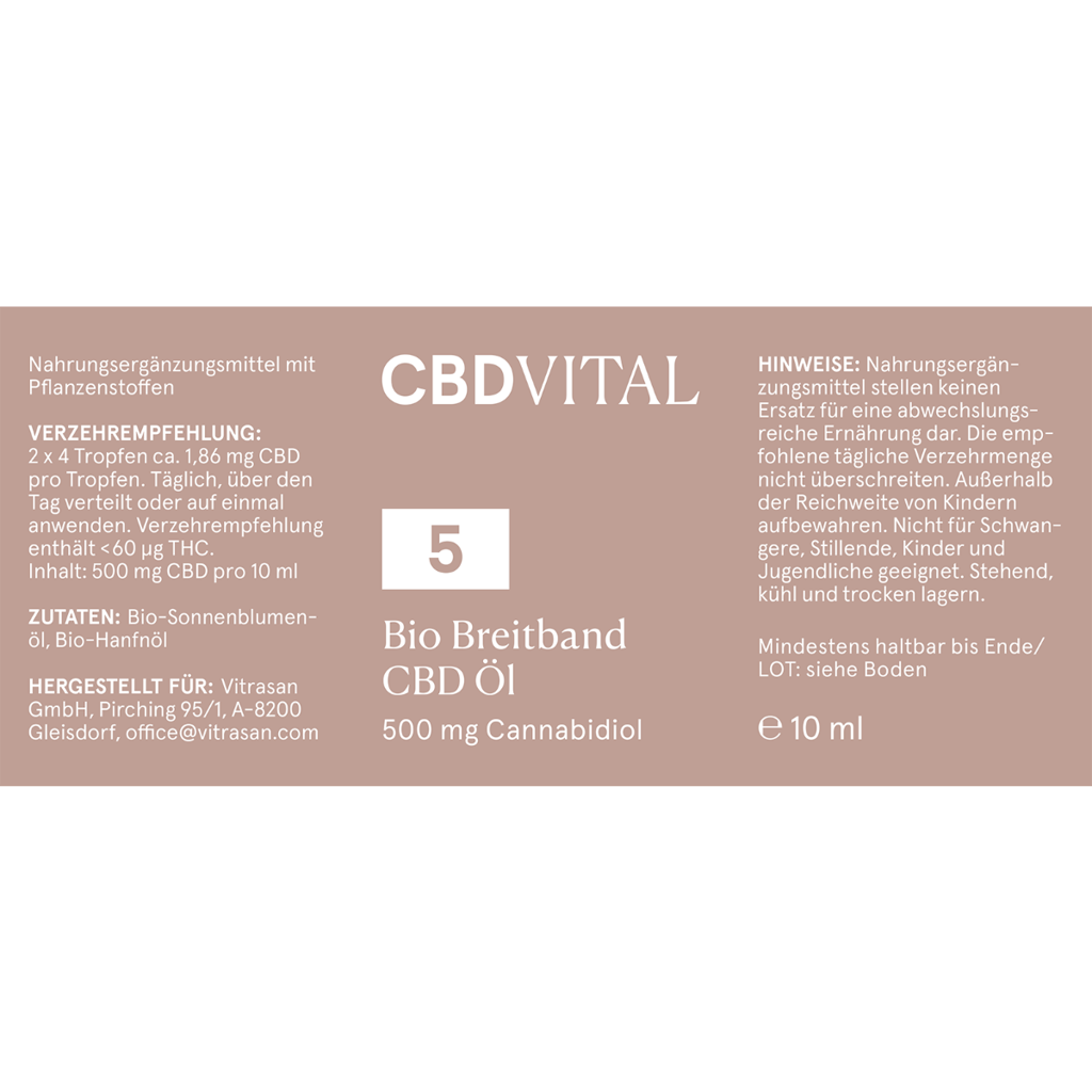 CBD Breitband Premium Öl 5% | 10 ml