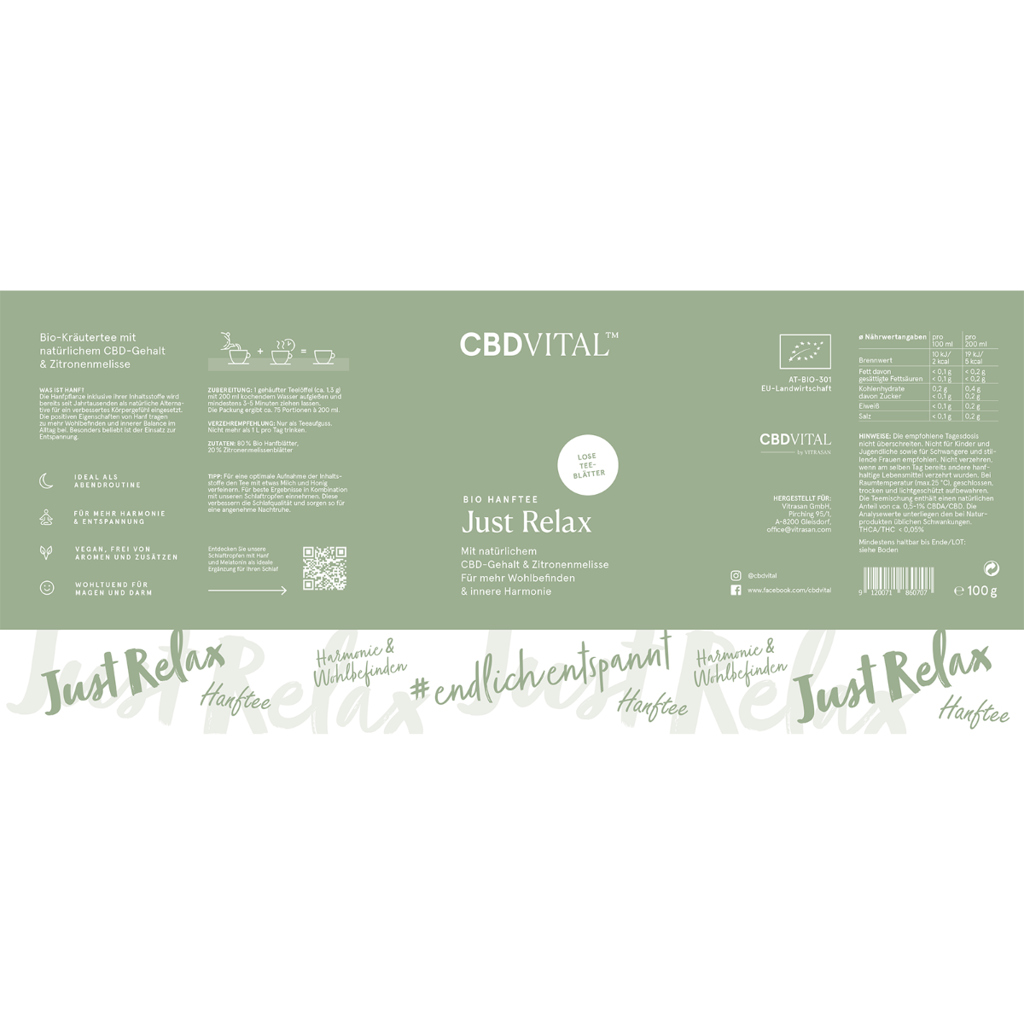 CBD Hanfblättertee Bio 1,5% - just relax