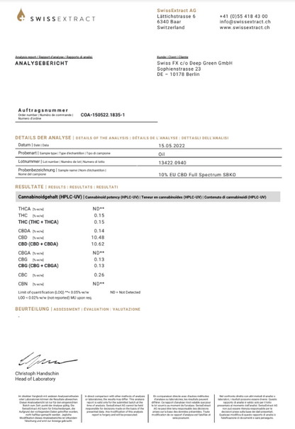 Swiss FX CBD Öl 10% Vollspektrum