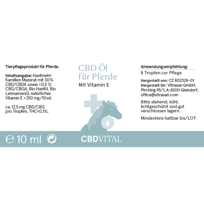 CBD Öl für Pferde 30% CBD VITAL